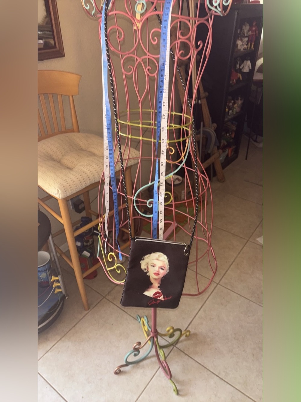Marilyn Monroe Black Portrait Crossbody Bag with Chain Strap